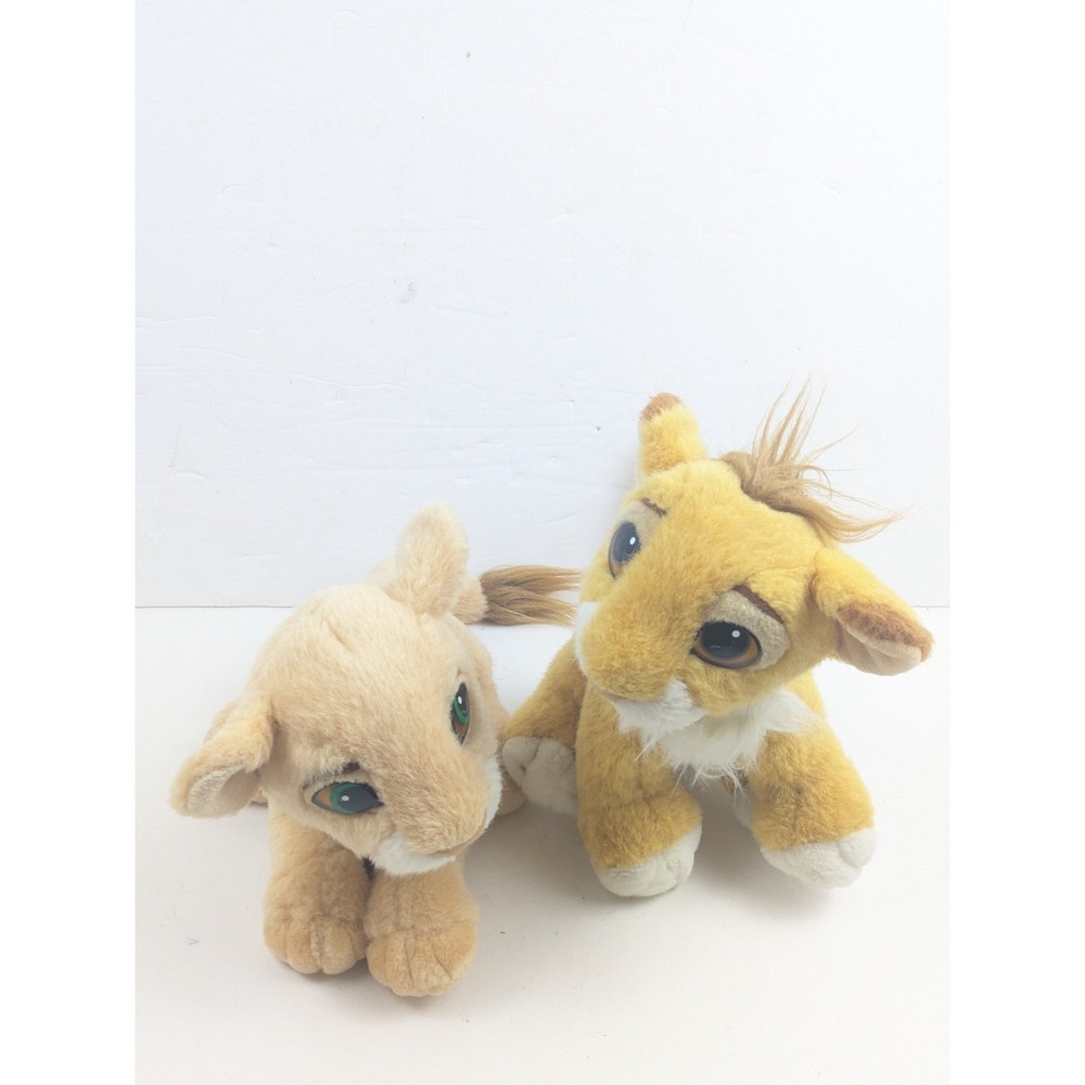 1993 The Lion King Floppy Baby Simba & Purring Nala Mattel Disney Plush Toy Lot